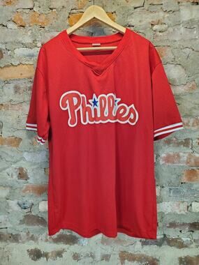 Phillies Mens Baseball Jersey XXL Red Number 29 V Neck Mesh Short Sleeve
